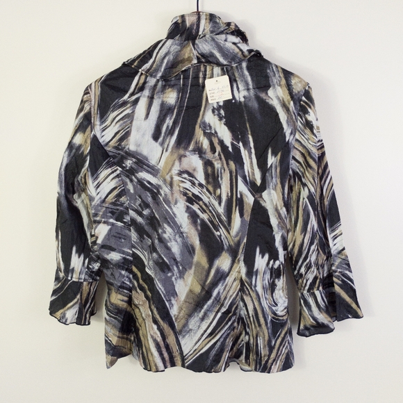 Conrad C Wired Ruffle Collar One Button Jacket Size 12 - Picture 9 of 10